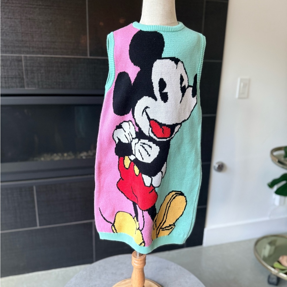 Disney Kids Casual sweater Dress -mickey mouse print